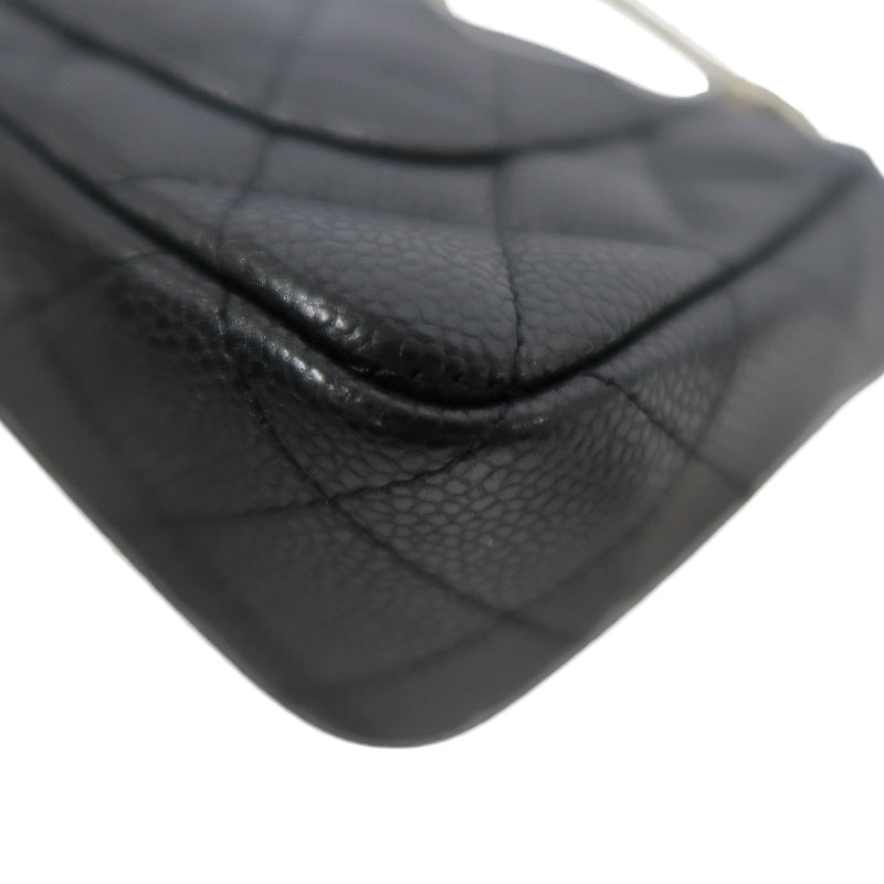 CHANEL Classic Flap CF Caviar Leather Shoulder Bag Black Gold-Tone Hardware
