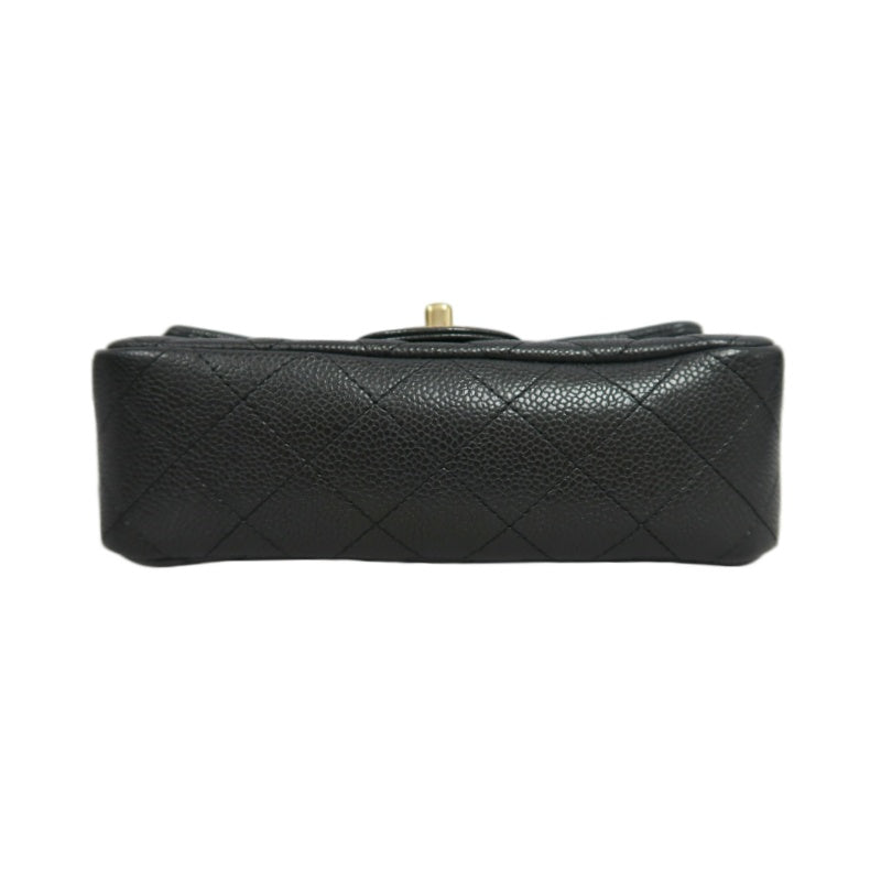 CHANEL Classic Flap CF Caviar Leather Shoulder Bag Black Gold-Tone Hardware