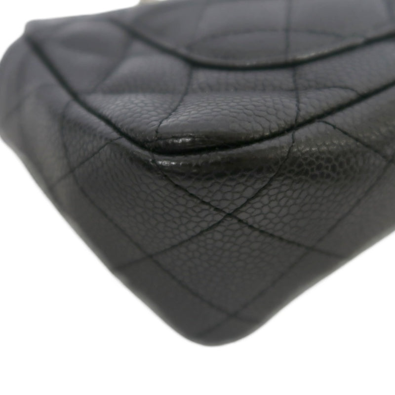 CHANEL Classic Flap CF Caviar Leather Shoulder Bag Black Gold-Tone Hardware