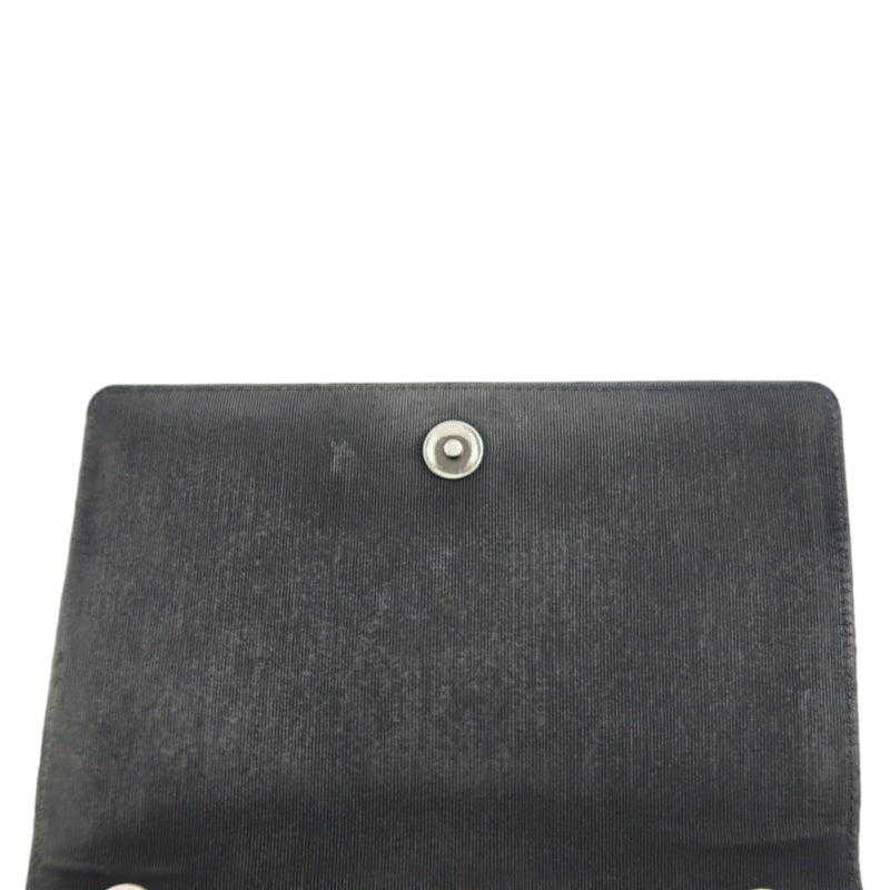 CHANEL Matelassé Lambskin Shoulder Bag Black Silver-Tone Hardware
