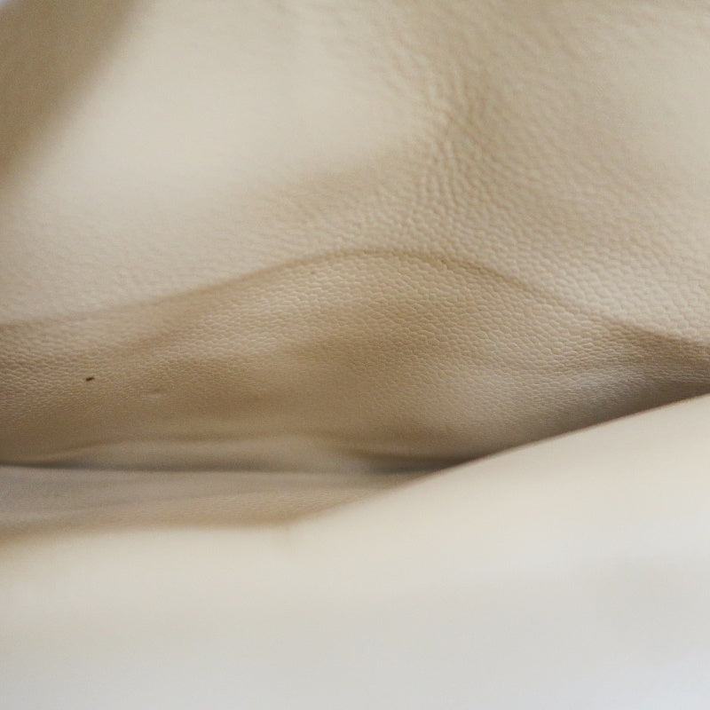 CHANEL Classic Flap CF Caviar Leather Shoulder Bag Beige Gold-Tone Hardware
