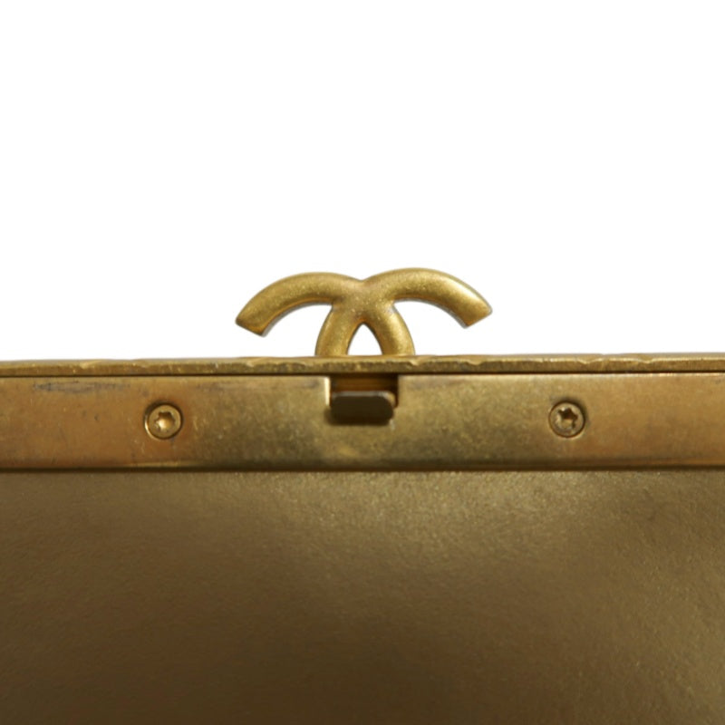 CHANEL Matelasse Lambskin Shoulder Bag Black Gold-Tone Hardware