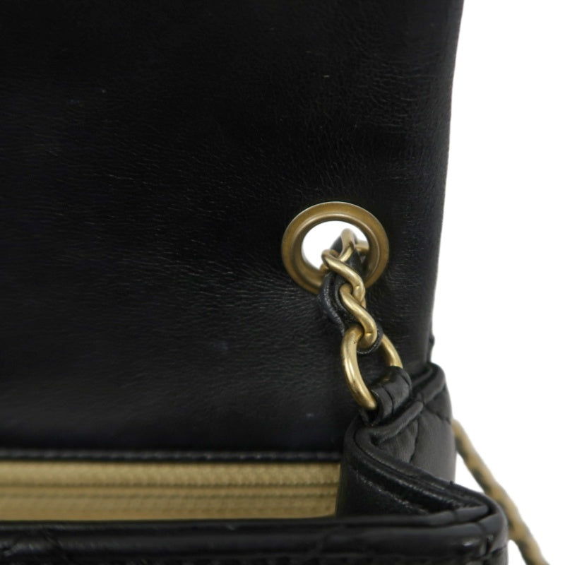 CHANEL Classic Flap CF Lambskin Shoulder Bag Black Gold-Tone Hardware Ball Clasp