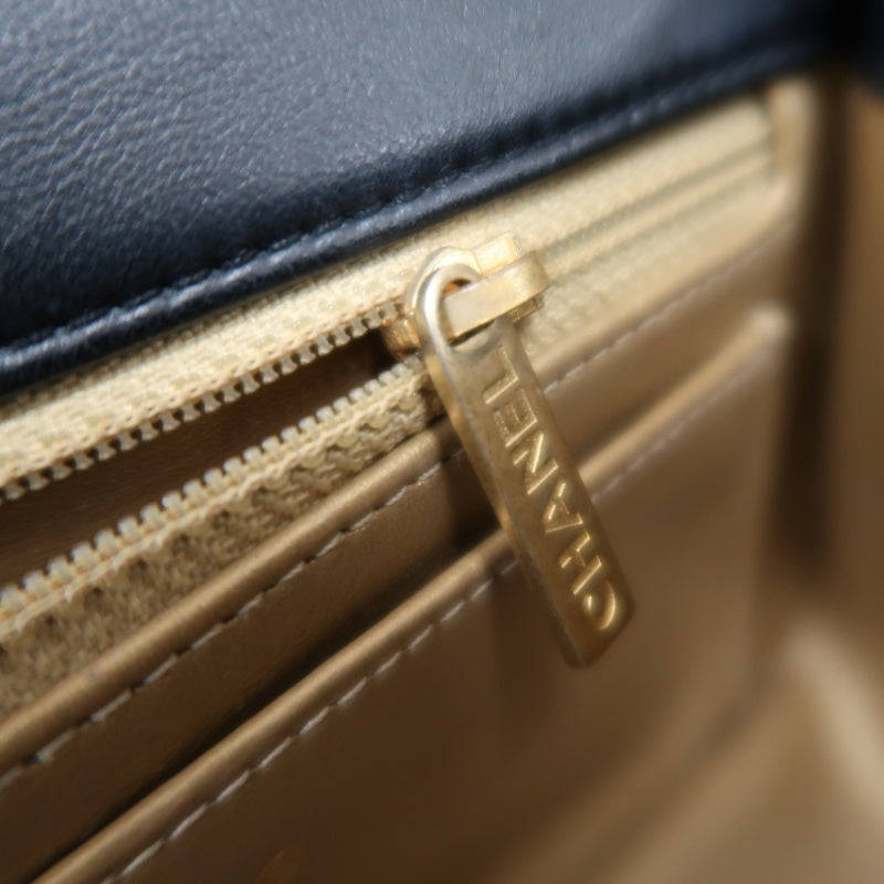 CHANEL Classic Flap CF Lambskin Shoulder Bag Black Gold-Tone Hardware Ball Clasp