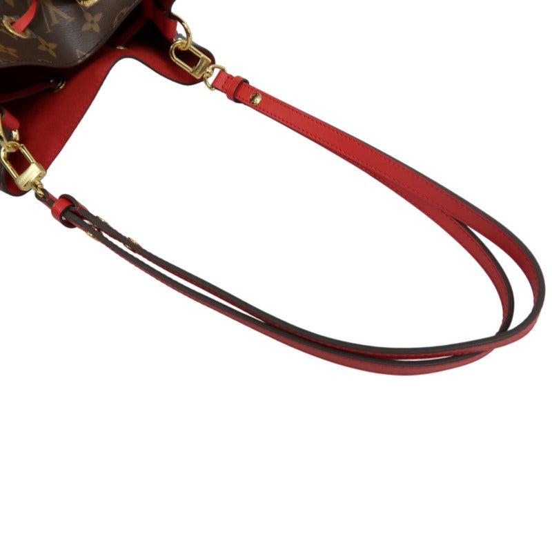 LOUIS VUITTON NeoNoé Monogram PVC Drawstring Bucket Shoulder Bag Brown Red