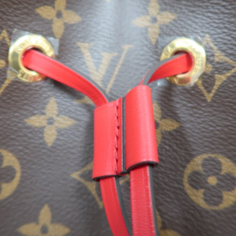 LOUIS VUITTON NeoNoé Monogram PVC Drawstring Bucket Shoulder Bag Brown Red