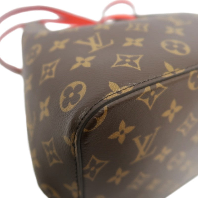 LOUIS VUITTON NeoNoé Monogram PVC Drawstring Bucket Shoulder Bag Brown Red