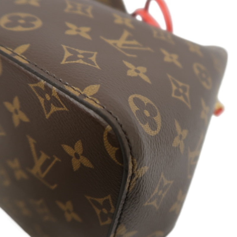 LOUIS VUITTON NeoNoé Monogram PVC Drawstring Bucket Shoulder Bag Brown Red