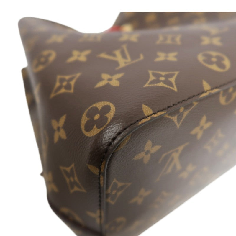 LOUIS VUITTON NeoNoé Monogram PVC Drawstring Bucket Shoulder Bag Brown Red