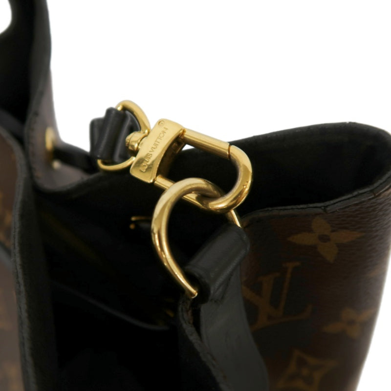 LOUIS VUITTON NeoNoe Monogram PVC Drawstring Bucket Shoulder Bag Brown Black