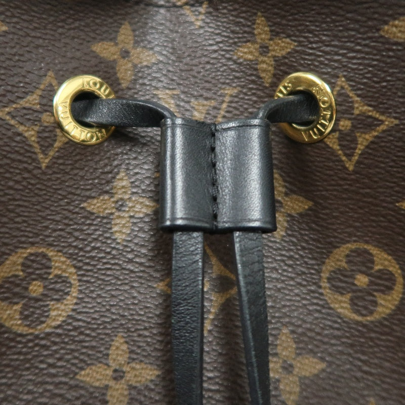 LOUIS VUITTON NeoNoe Monogram PVC Drawstring Bucket Shoulder Bag Brown Black