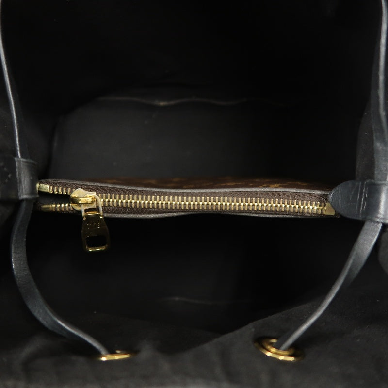 LOUIS VUITTON NeoNoe Monogram PVC Drawstring Bucket Shoulder Bag Brown Black