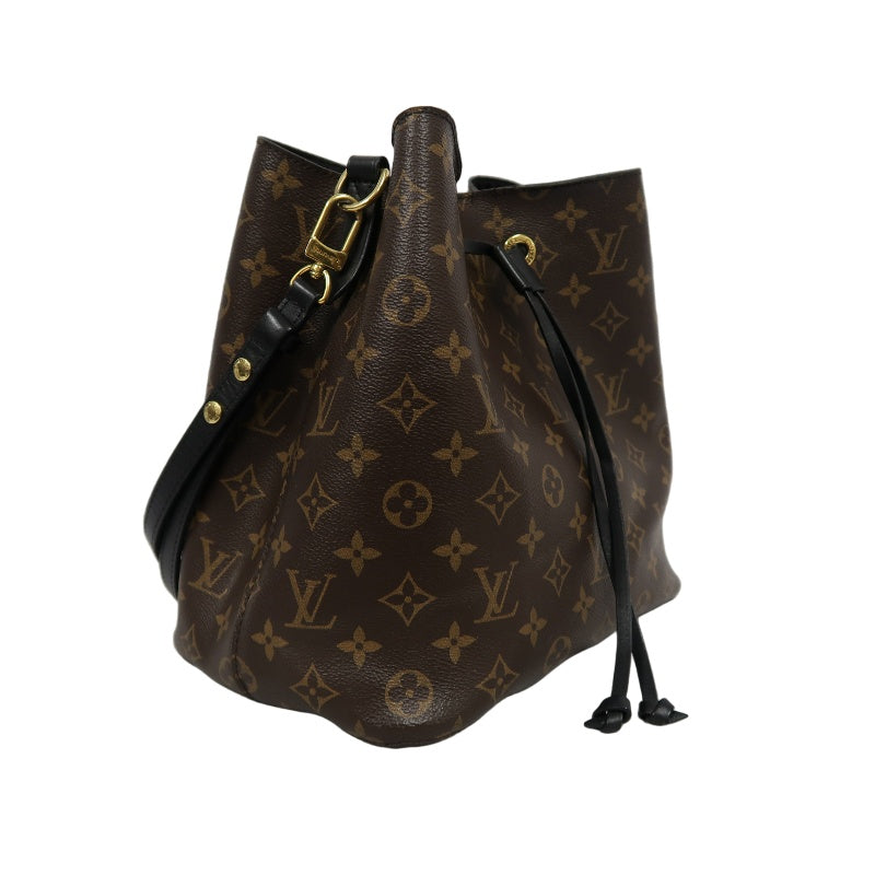 LOUIS VUITTON NeoNoe Monogram PVC Drawstring Bucket Shoulder Bag Brown Black