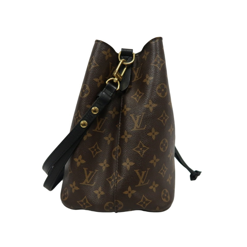 LOUIS VUITTON NeoNoe Monogram PVC Drawstring Bucket Shoulder Bag Brown Black