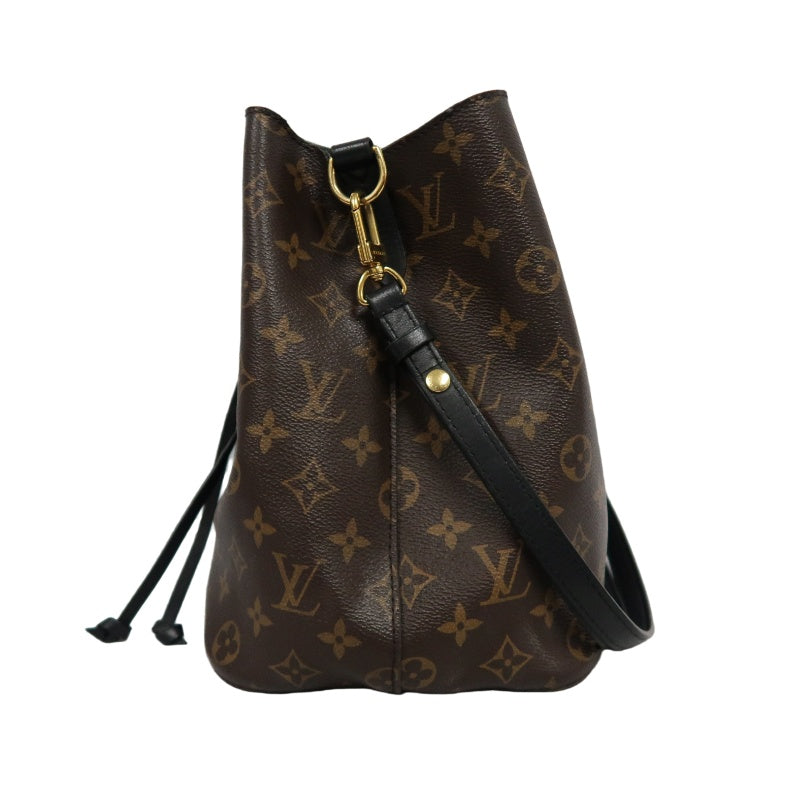 LOUIS VUITTON NeoNoe Monogram PVC Drawstring Bucket Shoulder Bag Brown Black
