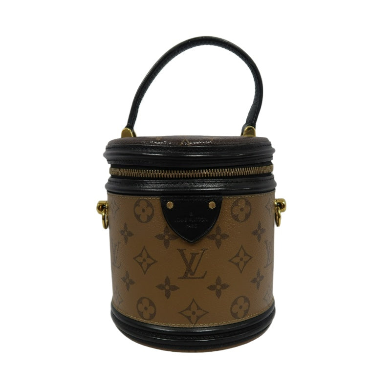 LOUIS VUITTON Cannes Reverse Monogram PVC Handbag Brown with Shoulder Strap