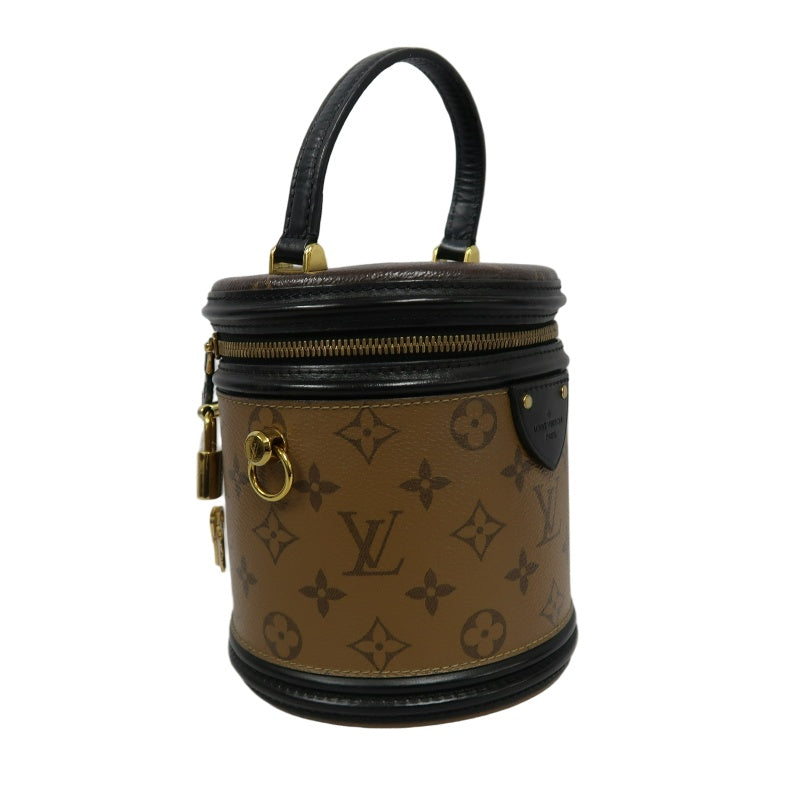 LOUIS VUITTON Cannes Reverse Monogram PVC Handbag Brown with Shoulder Strap