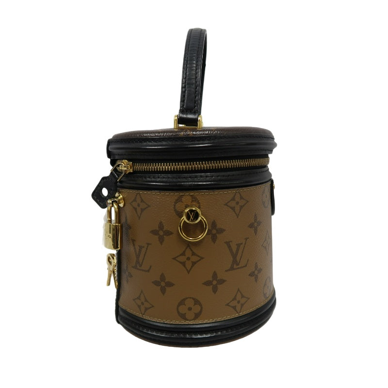 LOUIS VUITTON Cannes Reverse Monogram PVC Handbag Brown with Shoulder Strap