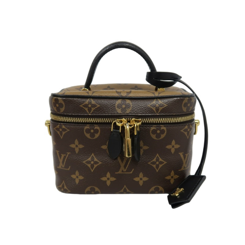 LOUIS VUITTON Vanity Reverse Monogram PVC Handbag Brown with Shoulder Strap