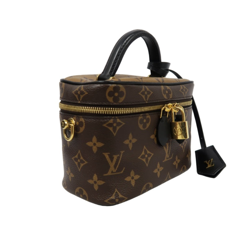 LOUIS VUITTON Vanity Reverse Monogram PVC Handbag Brown with Shoulder Strap