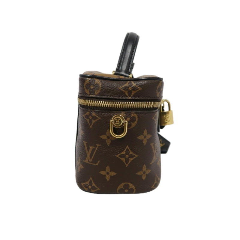 LOUIS VUITTON Vanity Reverse Monogram PVC Handbag Brown with Shoulder Strap