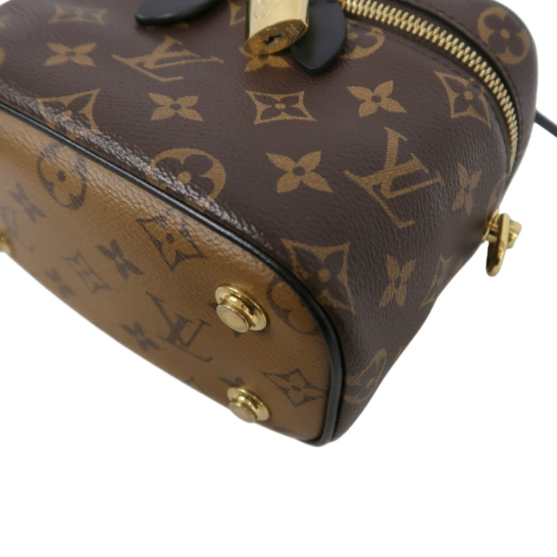 LOUIS VUITTON Vanity Reverse Monogram PVC Handbag Brown with Shoulder Strap