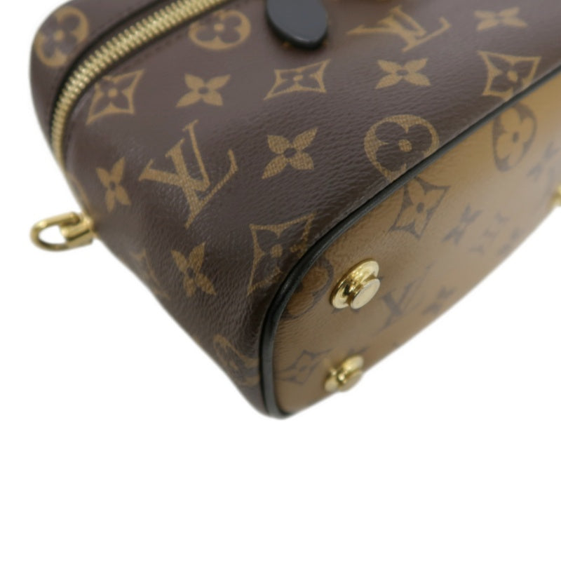 LOUIS VUITTON Vanity Reverse Monogram PVC Handbag Brown with Shoulder Strap