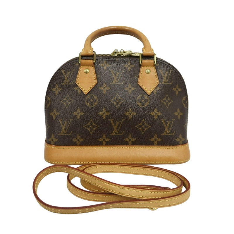 LOUIS VUITTON Alma Mini Monogram PVC Handbag Brown with Shoulder Strap