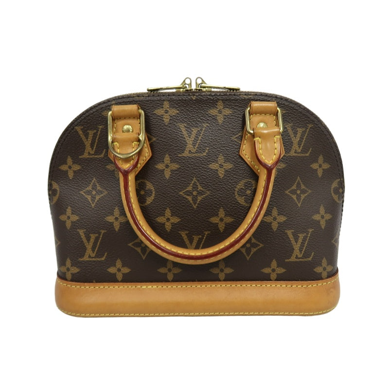 LOUIS VUITTON Alma Mini Monogram PVC Handbag Brown with Shoulder Strap