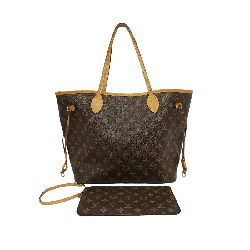 LOUIS VUITTON Neverfull Monogram PVC Tote Bag Brown with Pouch