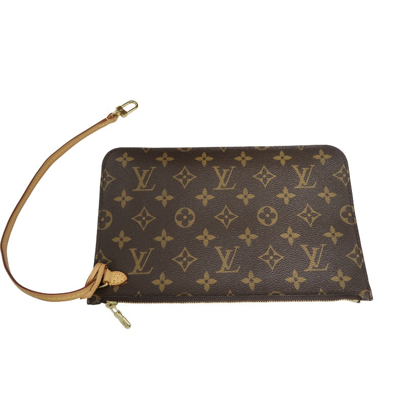 LOUIS VUITTON Neverfull Monogram PVC Tote Bag Brown with Pouch