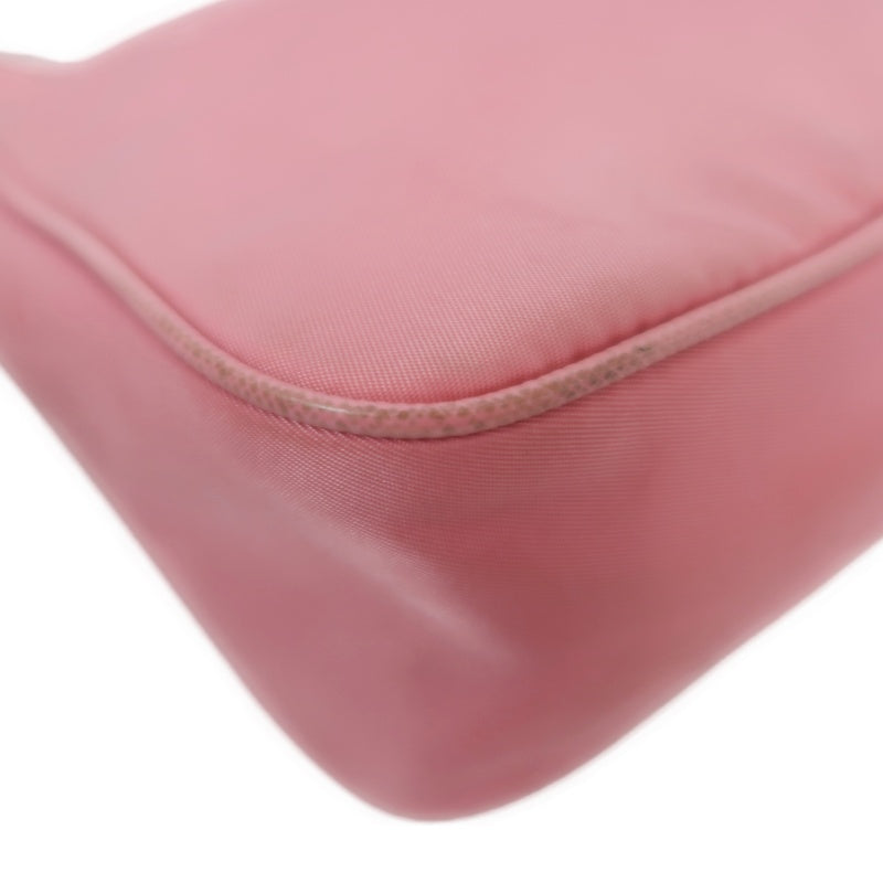 PRADA Nylon Shoulder Bag Pink with Pouch Silver-Tone Hardware
