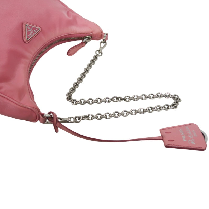 PRADA Nylon Shoulder Bag Pink with Pouch Silver-Tone Hardware