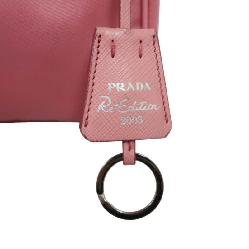 PRADA Nylon Shoulder Bag Pink with Pouch Silver-Tone Hardware