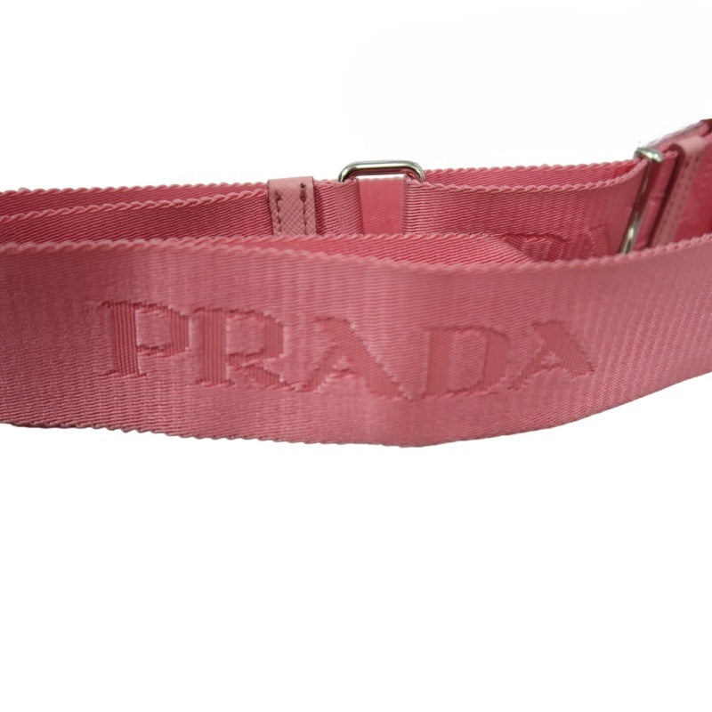 PRADA Nylon Shoulder Bag Pink with Pouch Silver-Tone Hardware