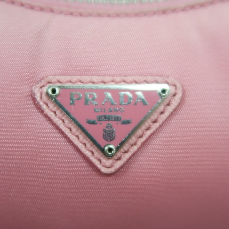 PRADA Nylon Shoulder Bag Pink with Pouch Silver-Tone Hardware