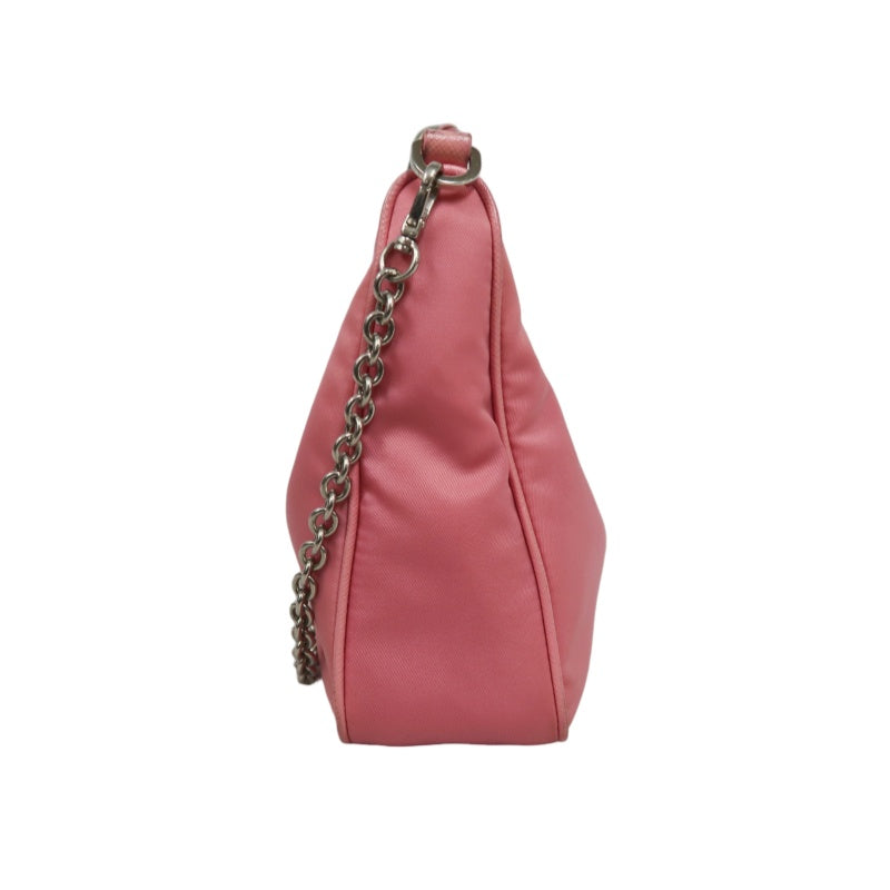 PRADA Nylon Shoulder Bag Pink with Pouch Silver-Tone Hardware