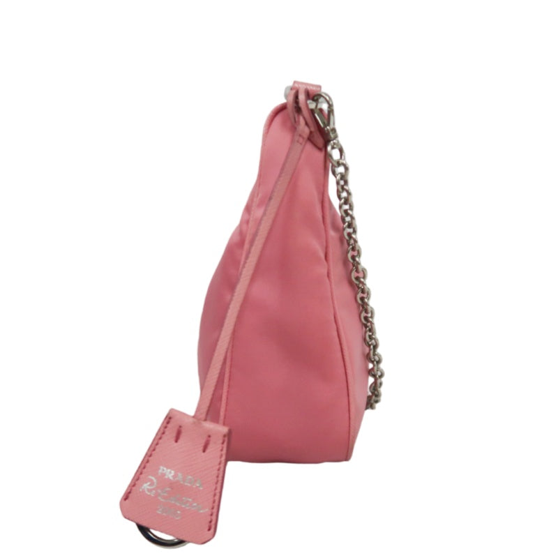 PRADA Nylon Shoulder Bag Pink with Pouch Silver-Tone Hardware