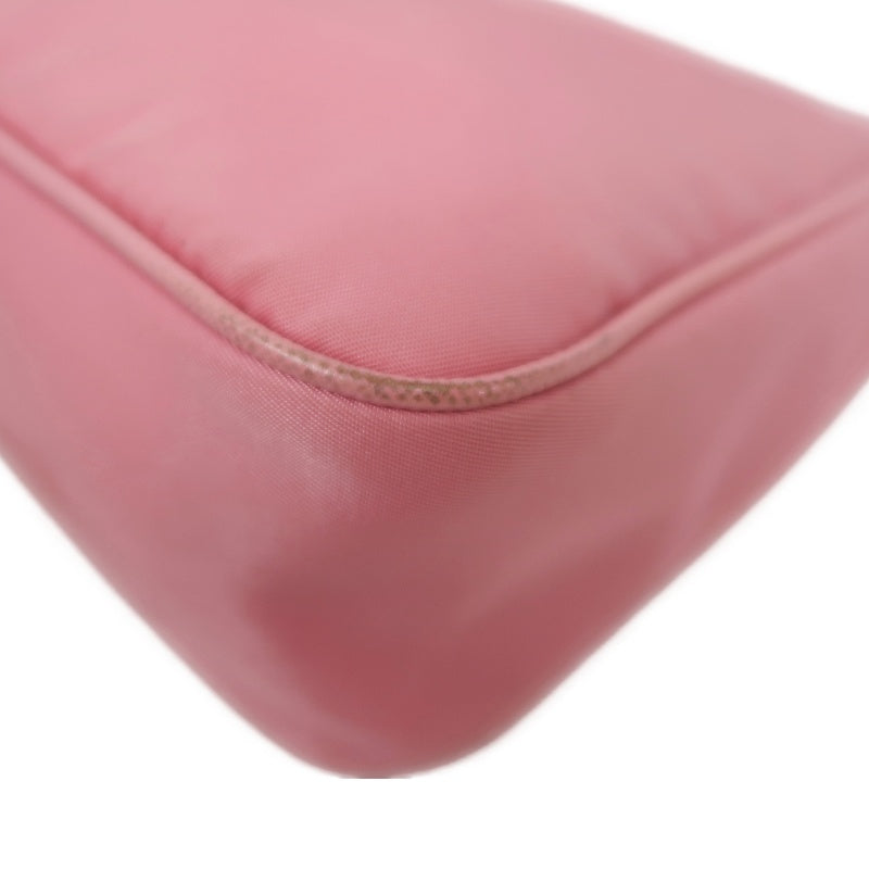 PRADA Nylon Shoulder Bag Pink with Pouch Silver-Tone Hardware