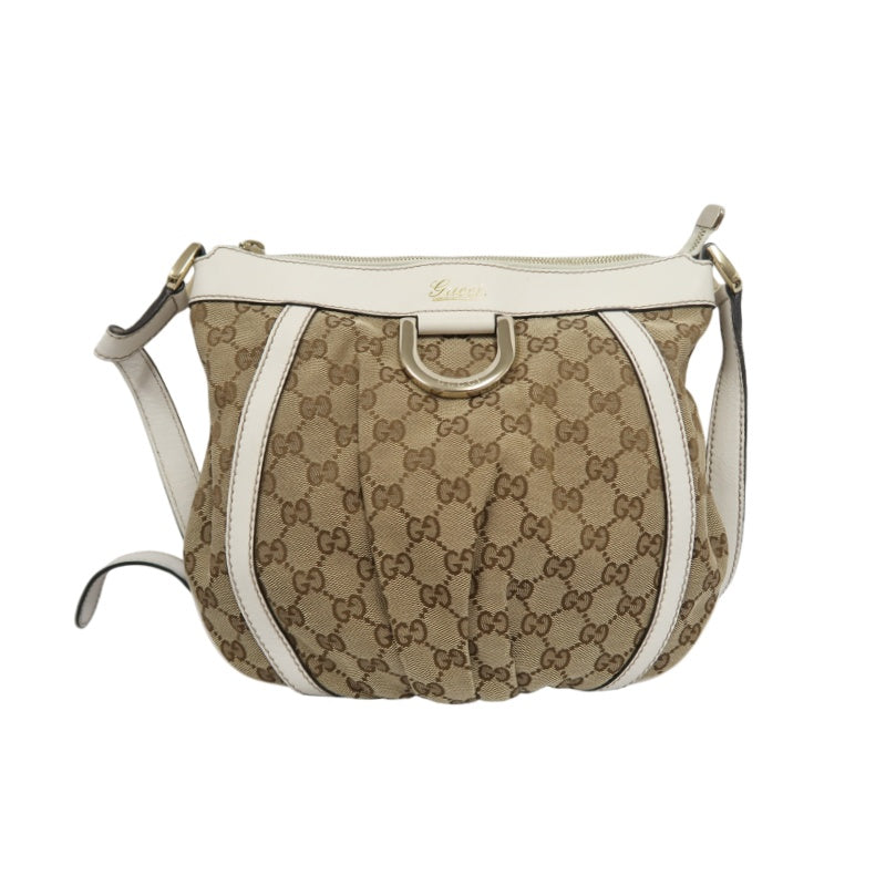 GUCCI GG Canvas Shoulder Bag Brown