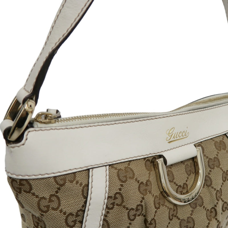 GUCCI GG Canvas Shoulder Bag Brown
