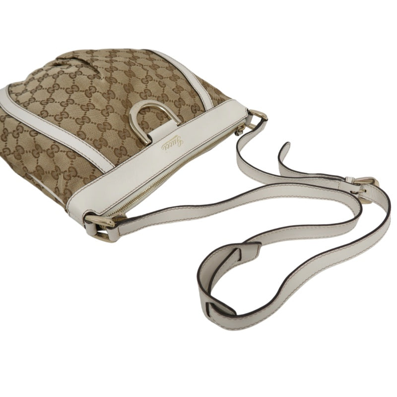 GUCCI GG Canvas Shoulder Bag Brown
