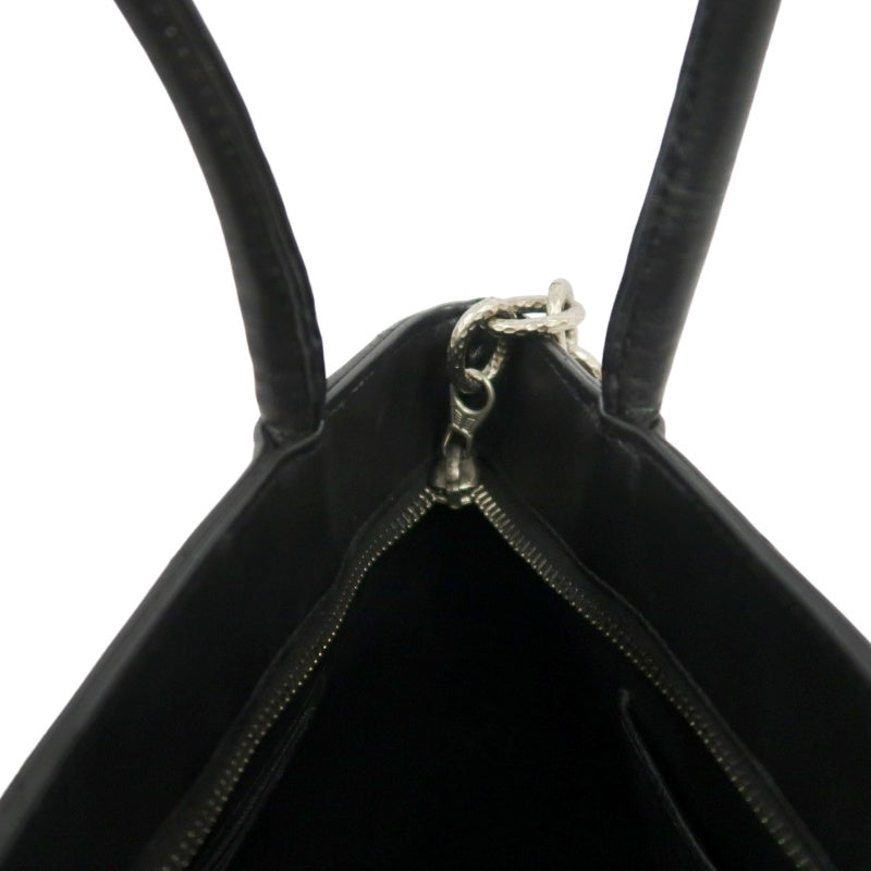 CHANEL Medallion Tote Caviar Leather Tote Bag Black