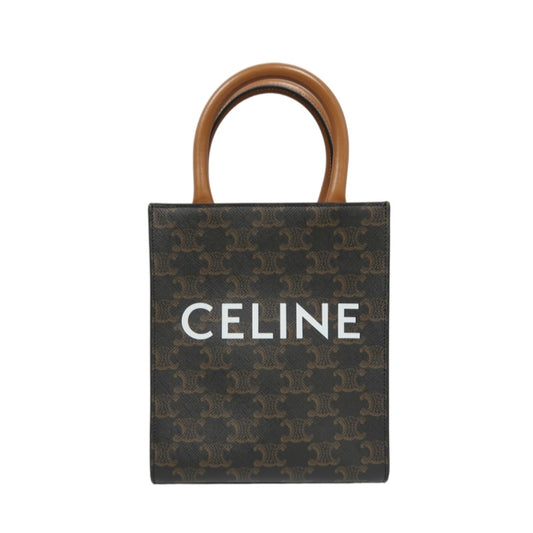 CELINE Triomphe Canvas Handbag Brown with Shoulder Strap
