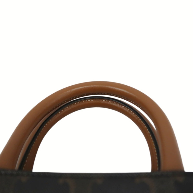 CELINE Triomphe Canvas Handbag Brown with Shoulder Strap