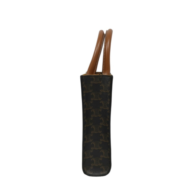 CELINE Triomphe Canvas Handbag Brown with Shoulder Strap
