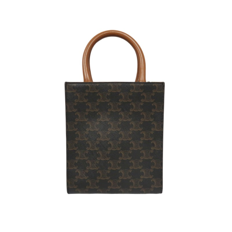 CELINE Triomphe Canvas Handbag Brown with Shoulder Strap