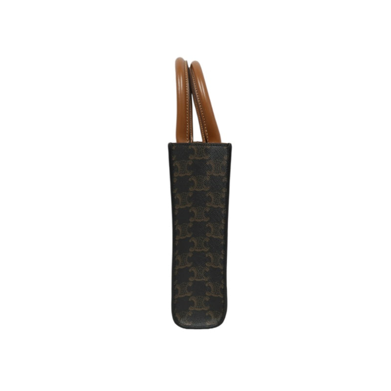 CELINE Triomphe Canvas Handbag Brown with Shoulder Strap