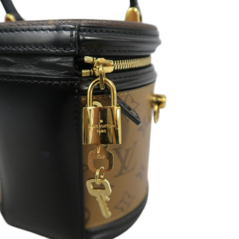 LOUIS VUITTON Cannes Reverse Monogram PVC Handbag Brown with Shoulder Strap