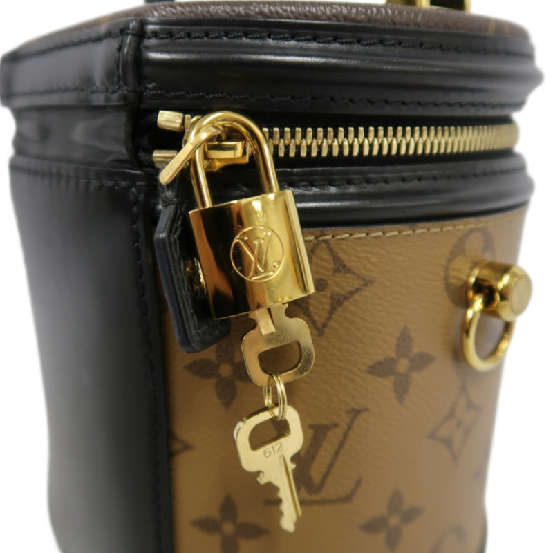 LOUIS VUITTON Cannes Reverse Monogram PVC Handbag Brown with Shoulder Strap